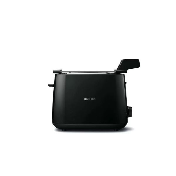 PHILIPS TOASTER 2-SLOT BLACK + BUN WARMER HD2583/90