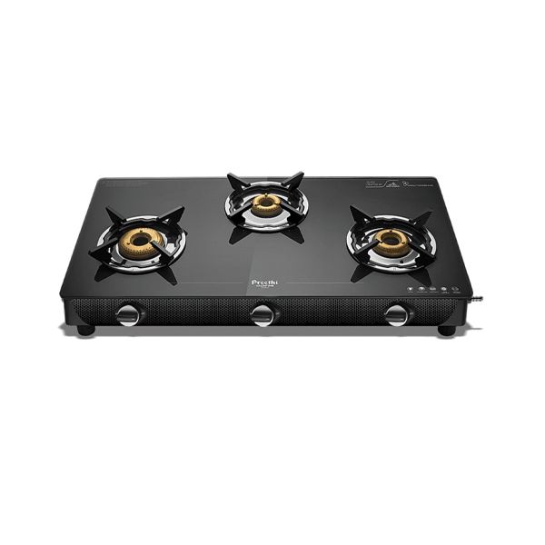 PREETHI GAS STOVE VALENTINO CARBON BLACK 3B