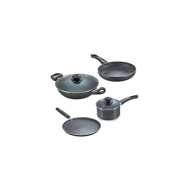 PRESTIGE OMEGA DLX GRANITE BYK SET 4PCS (WITH MILK PAN)
