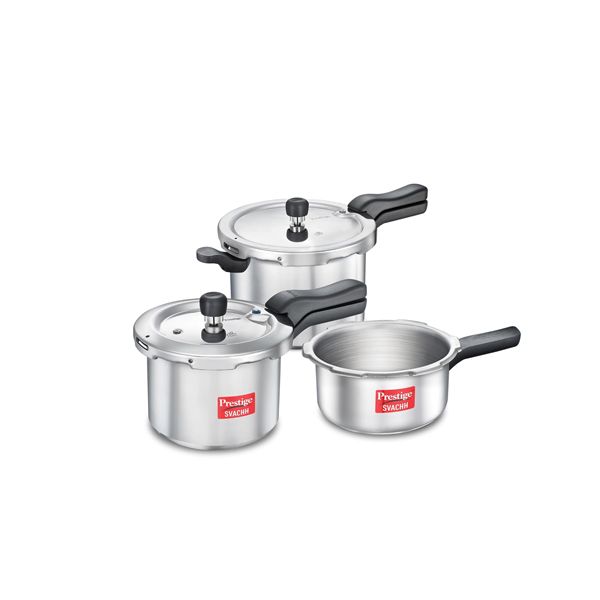 PRESTIGE COOKER COMBO SET POPULAR SVACHH ALU 5+3 LTR BODY 2 LID 2